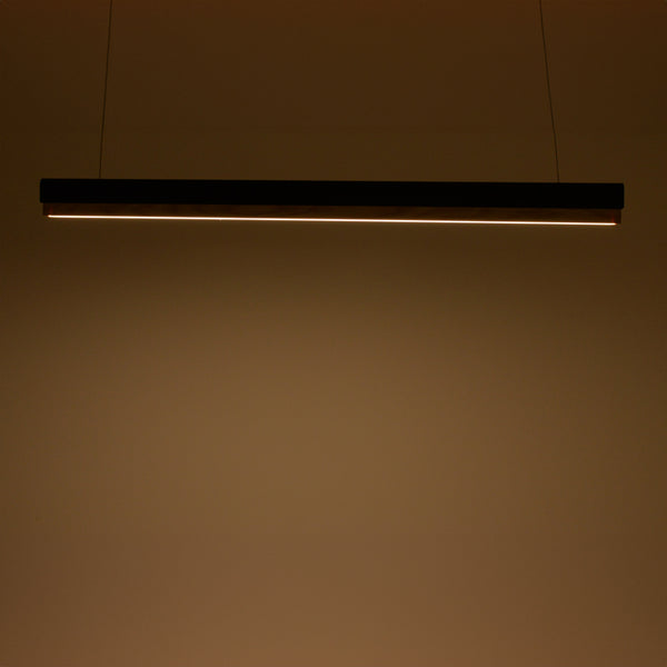 Lustra Rafmole LED metal negru si lemn, 120x100 cm