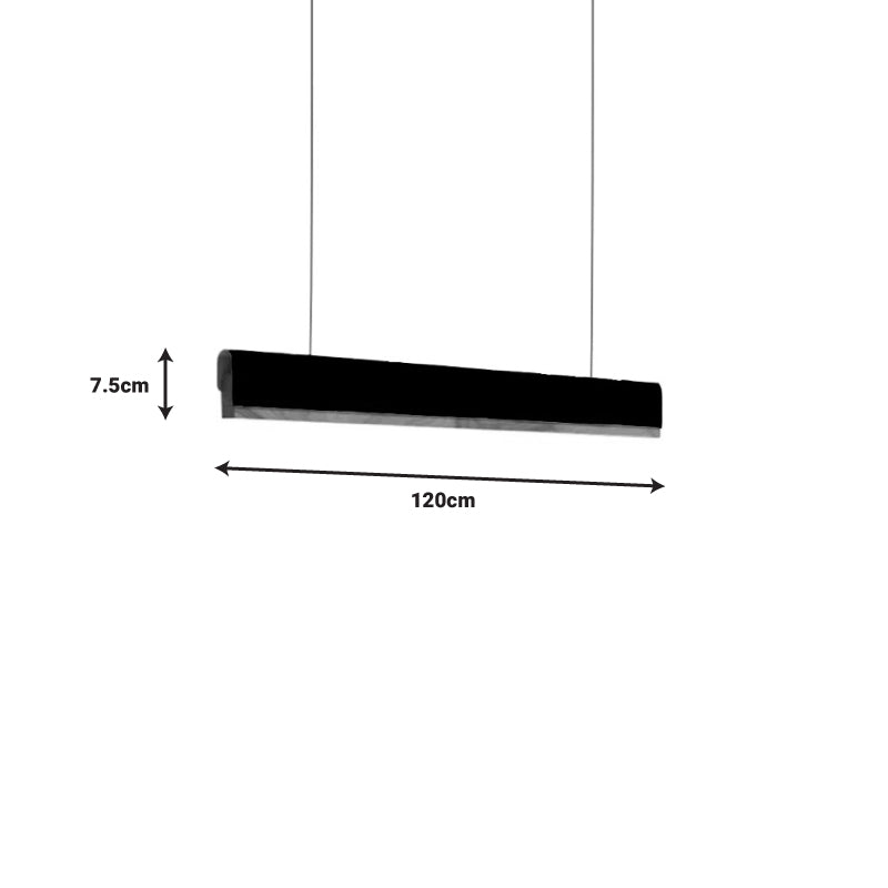 Lustra Rafmole LED metal negru si lemn, 120x100 cm, detaliu produs