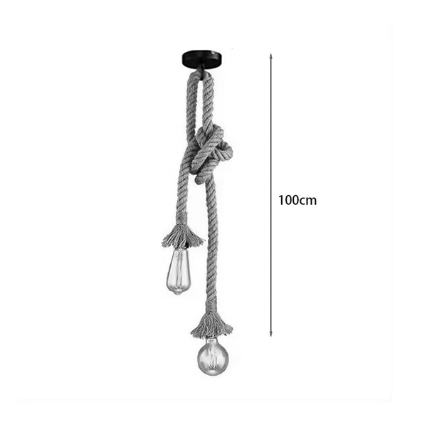 Lustra Ropily doua surse de lumina metal Natural si cordelina 100 cm, 100x100 cm