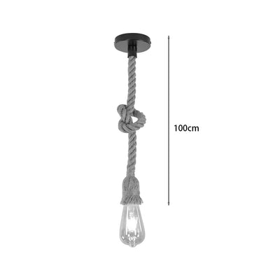 Lustra Ropily funie metalica, Natural, D1x100 cm, imagine suplimentara