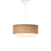 Lustra Sombre din iuta si tesatura bej-Crem D30x15 cm