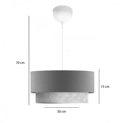 Lustra Sombre tesatura, gri-galben, 30x15x70 cm, imagine suplimentara