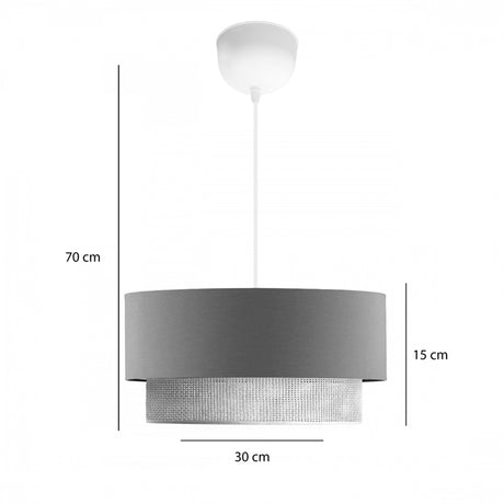Lustra Sombre tesatura, gri-galben, 30x15x70 cm