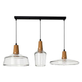 Lustra Somele cu trei lumini metal transparent si sticla 73x73x100 cm