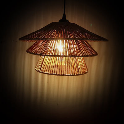 Lustra Stejarim sfoara din hartie, maro, 36x36x19 cm, imagine suplimentara