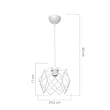 Lustra Teeby, metal, Alb, 22x22x17 cm