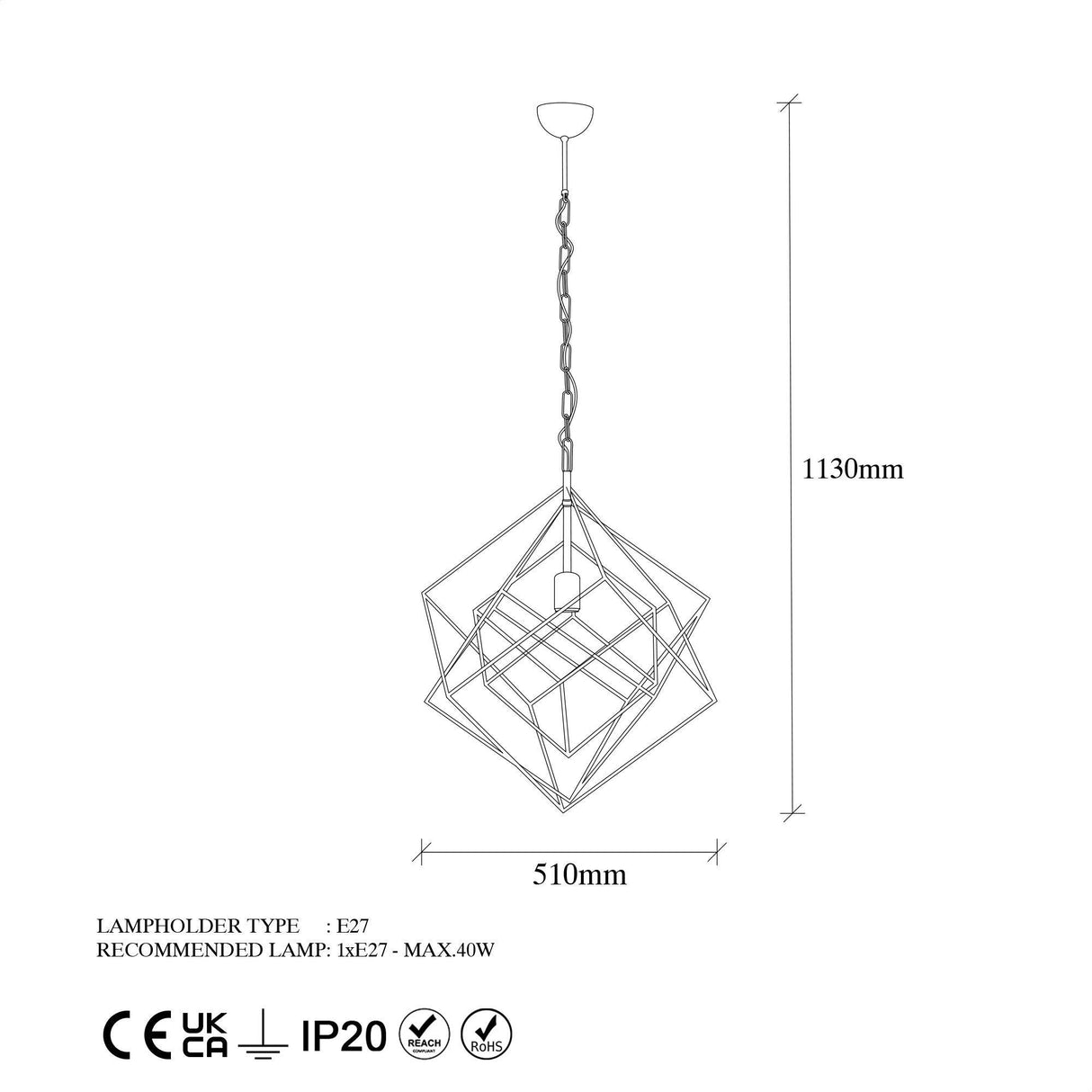 Lustra Till Chandelier, Negru