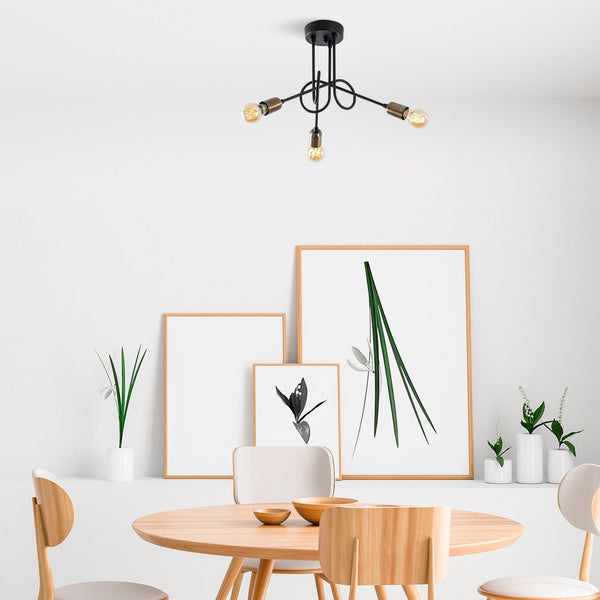 Lustra Viraj Chandelier, Negru, 46x46x32 cm