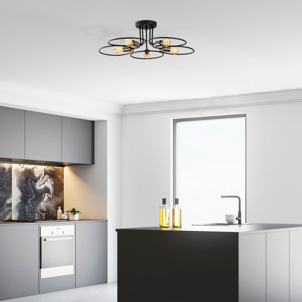 Lustra Wave Chandelier, Negru, 73x73x22 cm