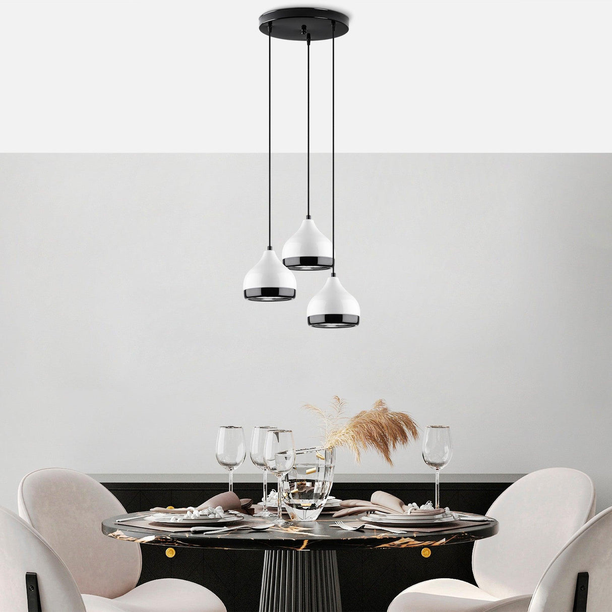 Lustra Yıldo 2 Chandelier, Alb