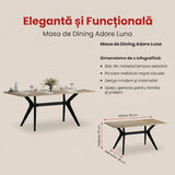 Masă de Dining Adore Luna 181 x 75 x 90 cm