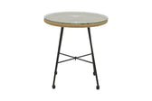 mobilier de gradina Masa Acapulco negru din metal cu ratan Natural 50x50x50 cm