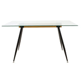 Masa Astrid, Negru - Natural - Transparent, 140x80x75 cm