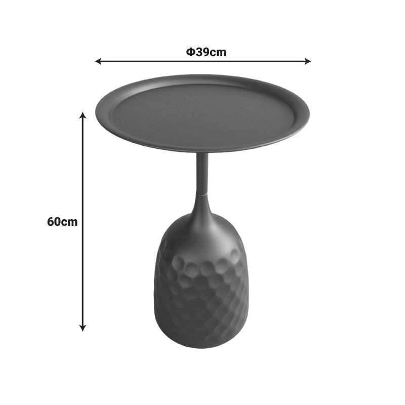 Masă auxiliară Waini, metalică, crem, 39x60 cm - Bej