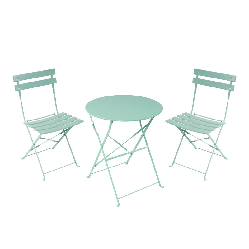 Set masa bistro pliabila, 3 piese, Metal, 60x71 cm - Verde