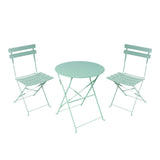 Set masa bistro pliabila, 3 piese, Metal, 60x71 cm - Verde