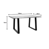 Masa Boho Miles, Lemn de salcam grosime 3 cm, Natural, 140x80x76 cm - Natur