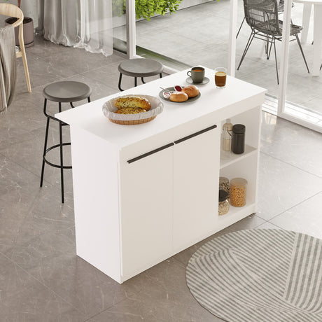 Masa-bucatarie cu blat, Alb, 120x60x88 cm