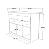Masa-bucatarie cu blat, Alb, 120x60x88 cm