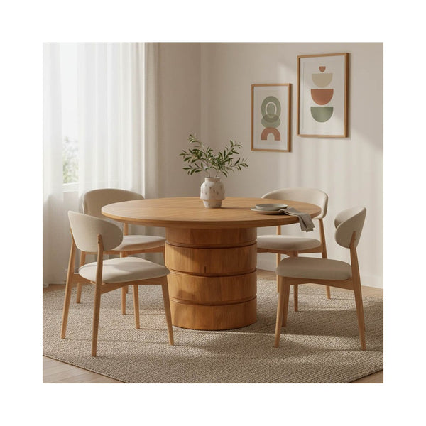 Masa Charmy, lemn de mango solid, Natur, 130x76 cm