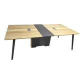 Masă conferință profesională Denith, Lemn/Metal, Natur, 240x120x75 cm, detaliu produs