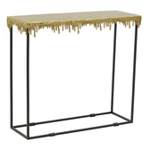 Masa Consolă Bulco metal auriu-negru 80x28x72 cm