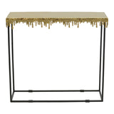 Masa Consolă Bulco metal, auriu-negru, 80x28x72 cm
