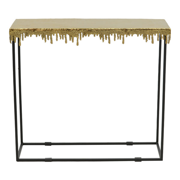 Masa Consolă Bulco metal, auriu-negru, 80x28x72 cm
