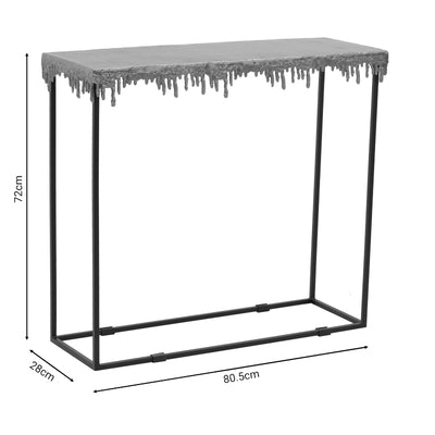 Masa Consolă Bulco metal, auriu-negru, 80x28x72 cm, foto produs