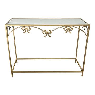 Masa Consolă Frensia, metal Aurit, 100x30x80 cm