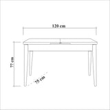 Masă Costa Masa White Dining Table, Alb, 77x75x120 cm