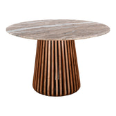 Masa cu blat de marmura Mable, Lemn de Acacia, Natur, 120x76 cm, imagine suplimentara
