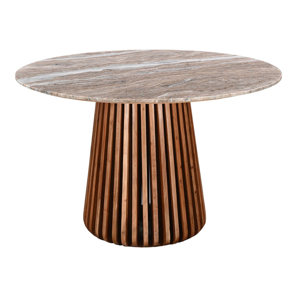 Masa cu blat de marmura Mable, Lemn de Acacia, Natur, 120x76 cm