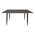 Masa cu blat negru de marmura Pembe, Piatra presata și metal, Negru, 140x80x75 cm, imagine suplimentara