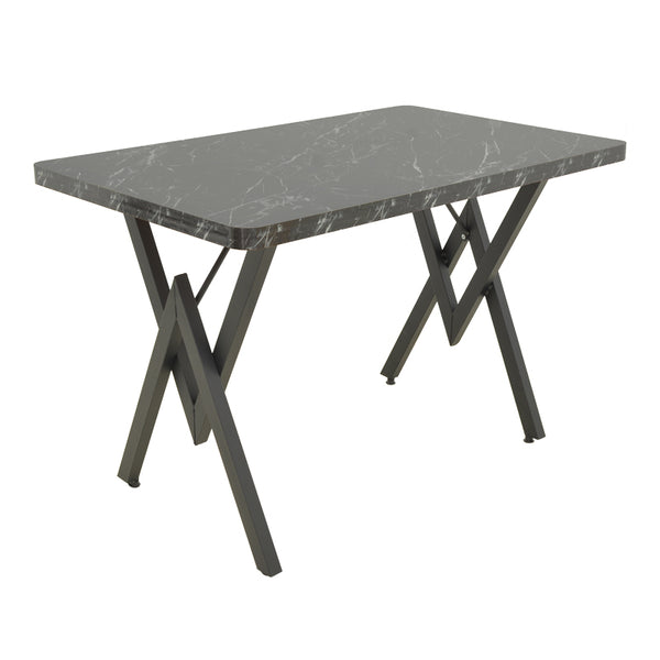 Masă cu efect de marmură neagră Vertex, Metal, negru, 110x70x72 cm
