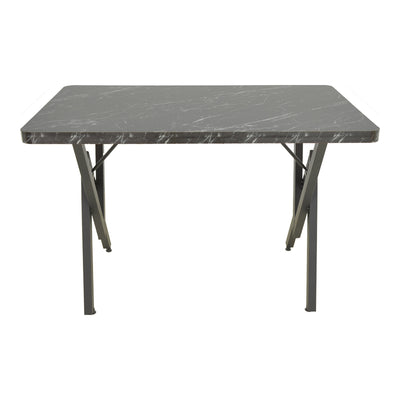 Masă cu efect de marmură neagră Vertex, Metal, negru, 110x70x72 cm, imagine suplimentara