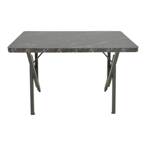 Masă cu efect de marmură neagră Vertex, Metal, negru, 110x70x72 cm
