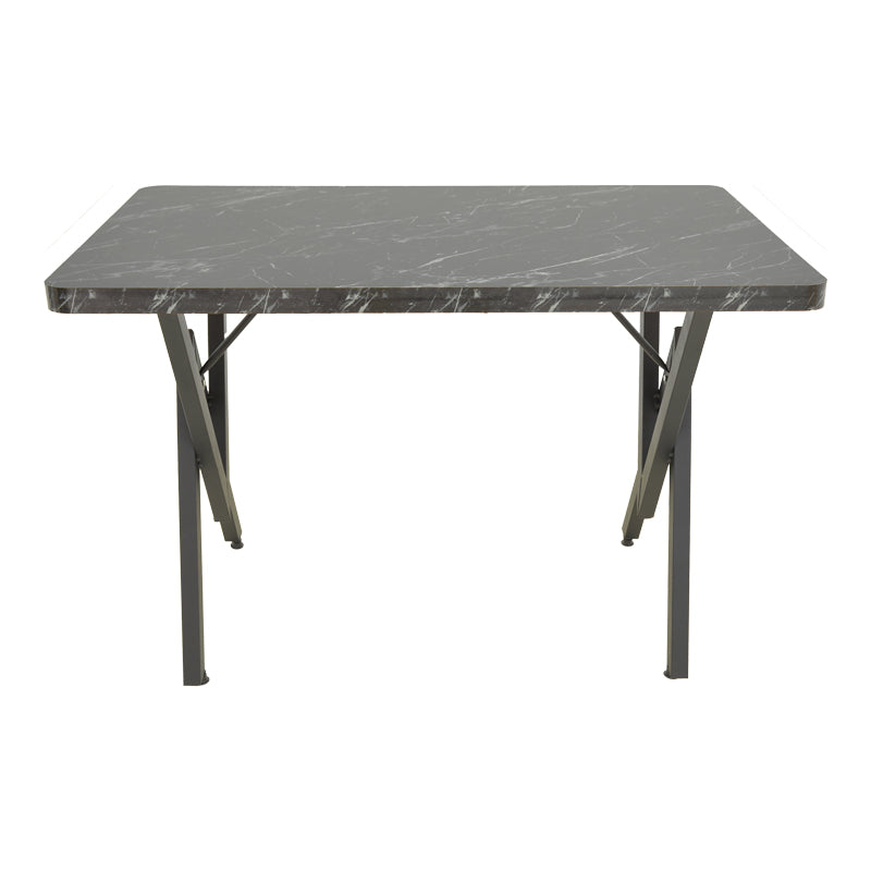 Masă cu efect de marmură neagră Vertex, Metal, negru, 110x70x72 cm, imagine suplimentara