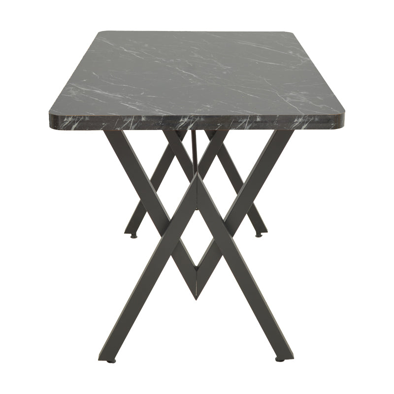 Masă cu efect de marmură neagră Vertex, Metal, negru, 110x70x72 cm, detaliu produs