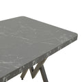 Masă cu efect de marmură neagră Vertex, Metal, negru, 110x70x72 cm, perspectiva suplimentara