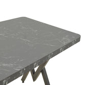 Masă cu efect de marmură neagră Vertex, Metal, negru, 110x70x72 cm, perspectiva suplimentara