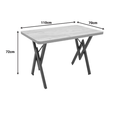 Masă cu efect de marmură neagră Vertex, Metal, negru, 110x70x72 cm, foto produs 6