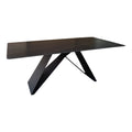 Masa cu finisaj de marmura neagra, metal, 180x90x75 cm