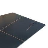 Masa cu finisaj de marmura neagra, metal, 180x90x75 cm
