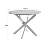 Masa Dammero Crem mdf, crem, D100x75 cm, perspectiva suplimentara