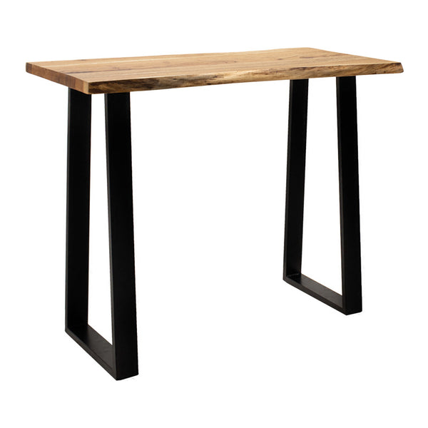 Masa de bar Miles Boho, Lemn masiv, Grosime 3 cm, Natural, 120x53x97 cm