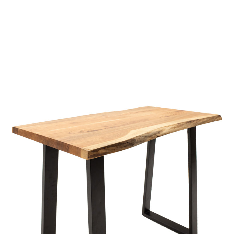 Masa de bar Miles Boho, Lemn masiv, Grosime 3 cm, Natural, 120x53x97 cm