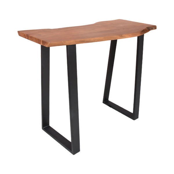 Masa de bar Miles, Lemn masiv acacia, Nuc, 120x53x97 cm