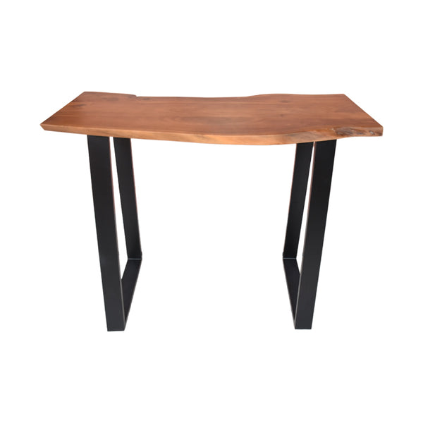 Masa de bar Miles, Lemn masiv acacia, Nuc, 120x53x97 cm