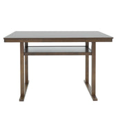 Masa de bar Tenor lemn Natural cauciuc, nuc, 150x90x91 cm, detaliu produs
